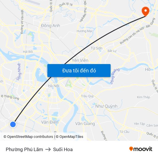 Phường Phú Lãm to Suối Hoa map