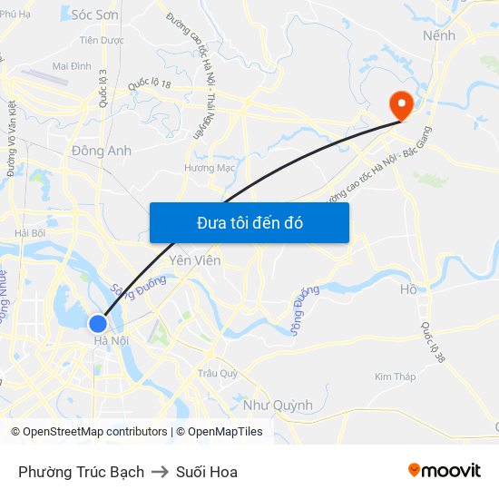 Phường Trúc Bạch to Suối Hoa map