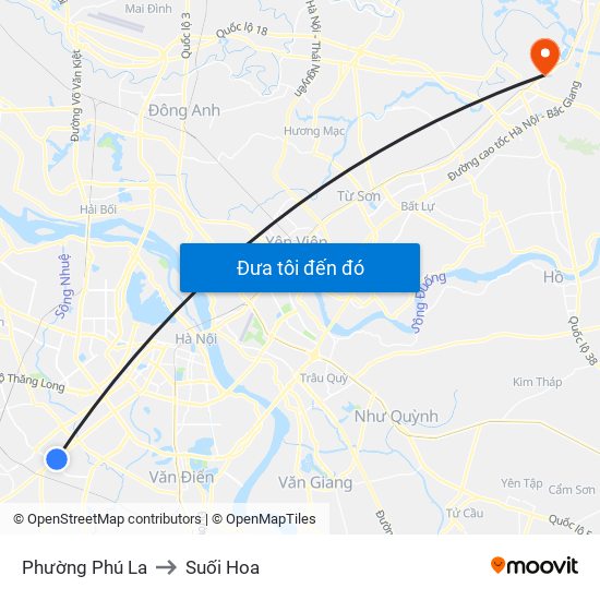 Phường Phú La to Suối Hoa map