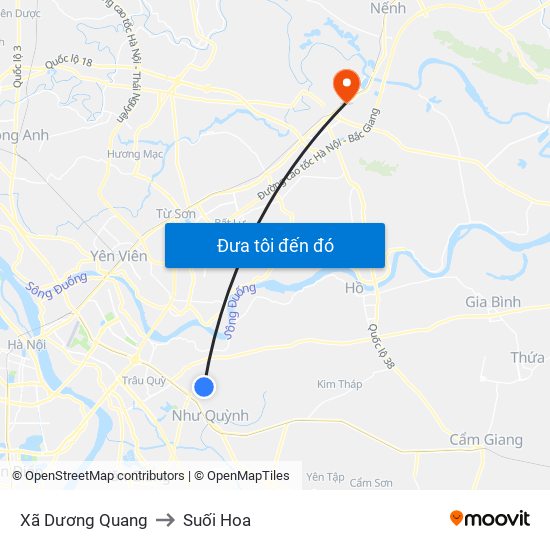 Xã Dương Quang to Suối Hoa map