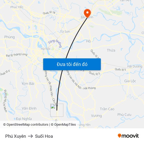 Phú Xuyên to Suối Hoa map