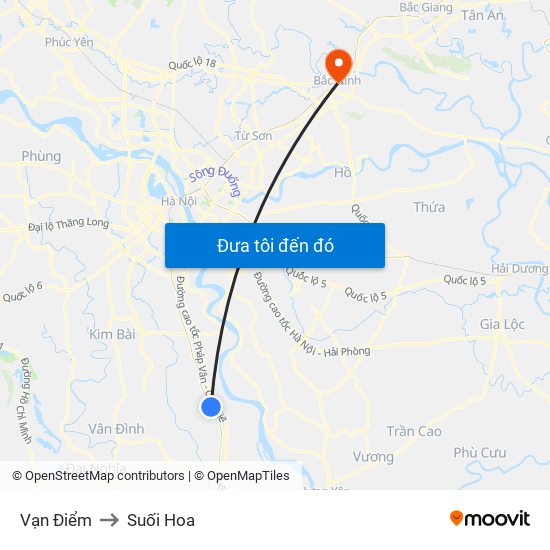 Vạn Điểm to Suối Hoa map