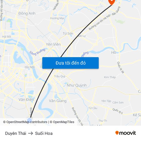 Duyên Thái to Suối Hoa map