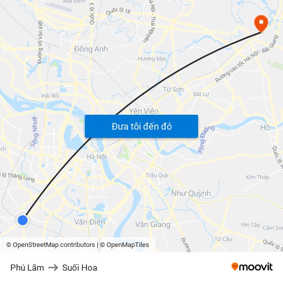 Phú Lãm to Suối Hoa map