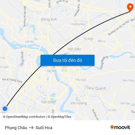 Phụng Châu to Suối Hoa map