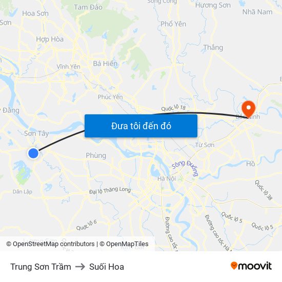 Trung Sơn Trầm to Suối Hoa map