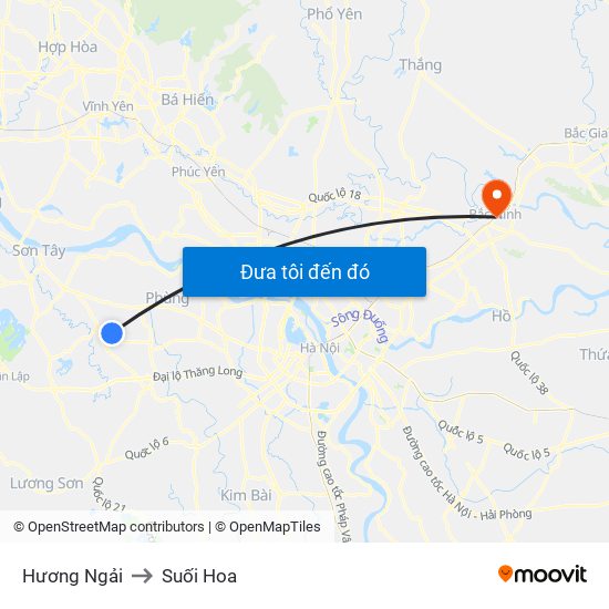 Hương Ngải to Suối Hoa map