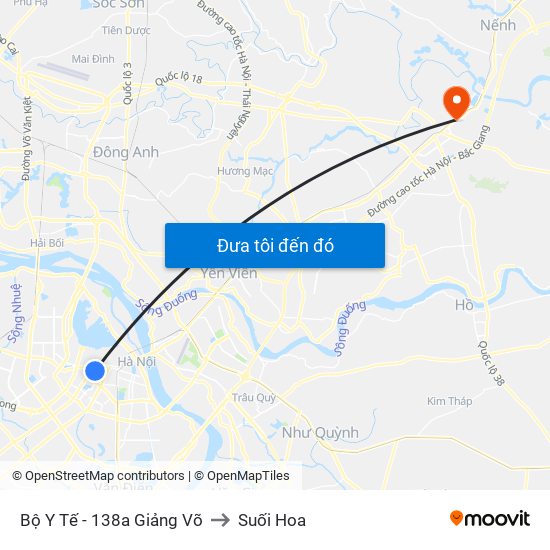Bộ Y Tế - 138a Giảng Võ to Suối Hoa map