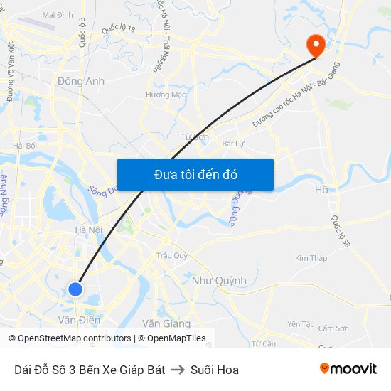 Dải Đỗ Số 3 Bến Xe Giáp Bát to Suối Hoa map