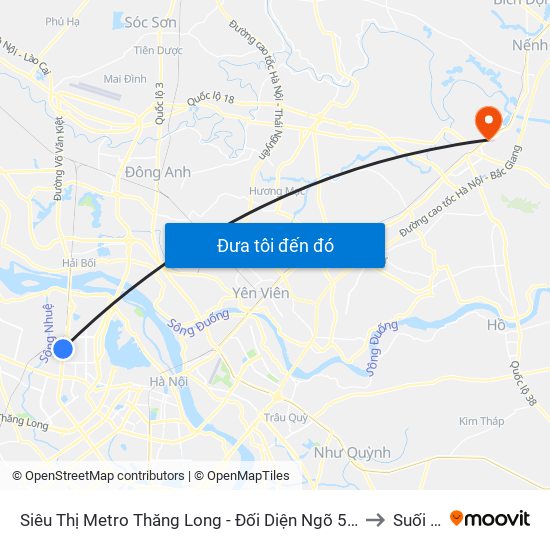 Siêu Thị Metro Thăng Long - Đối Diện Ngõ 599 Phạm Văn Đồng to Suối Hoa map