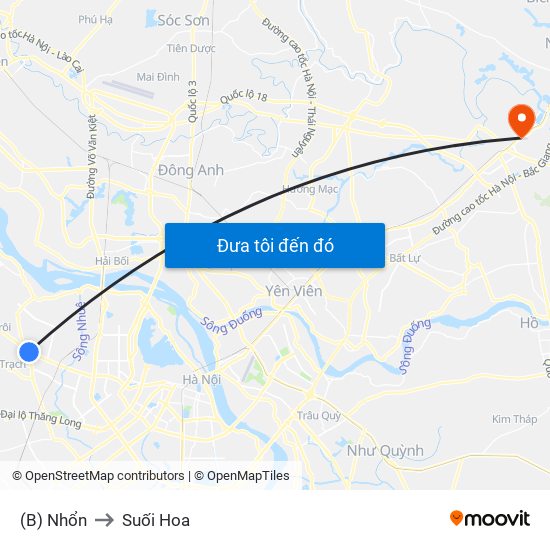 (B) Nhổn to Suối Hoa map