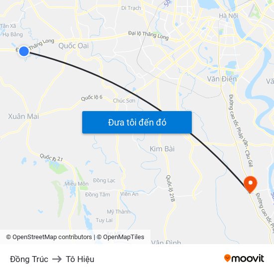 Đồng Trúc to Tô Hiệu map