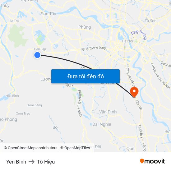 Yên Bình to Tô Hiệu map