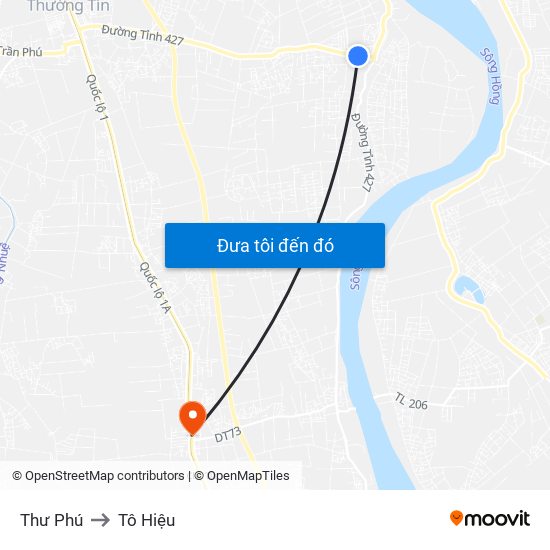 Thư Phú to Tô Hiệu map