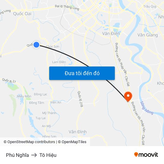 Phú Nghĩa to Tô Hiệu map