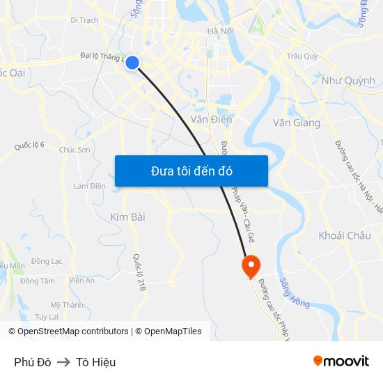 Phú Đô to Tô Hiệu map