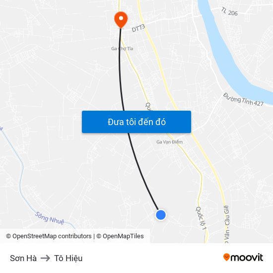 Sơn Hà to Tô Hiệu map
