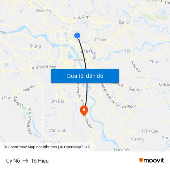 Uy Nỗ to Tô Hiệu map