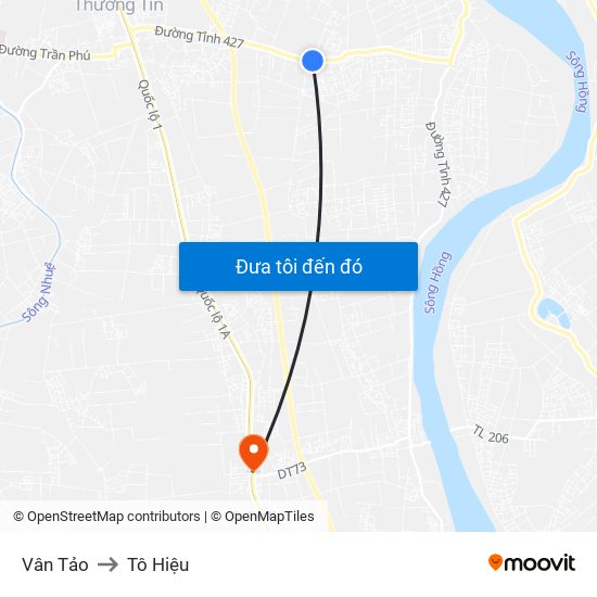 Vân Tảo to Tô Hiệu map