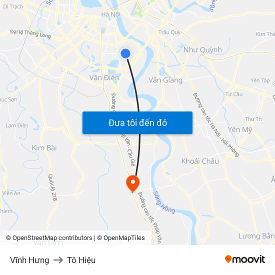 Vĩnh Hưng to Tô Hiệu map