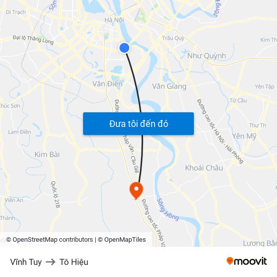 Vĩnh Tuy to Tô Hiệu map