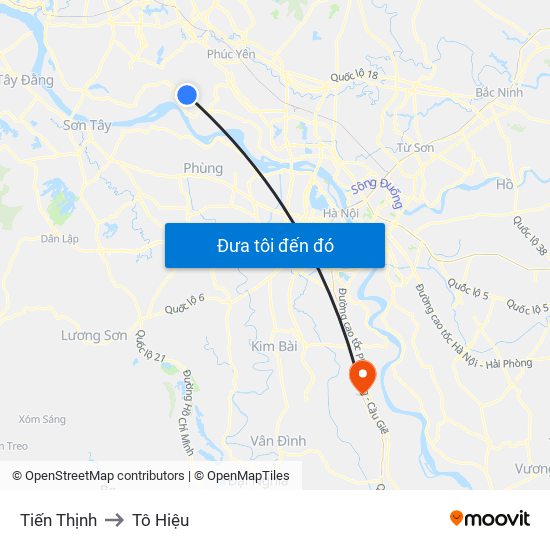 Tiến Thịnh to Tô Hiệu map