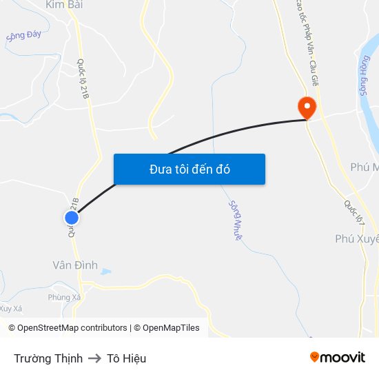 Trường Thịnh to Tô Hiệu map