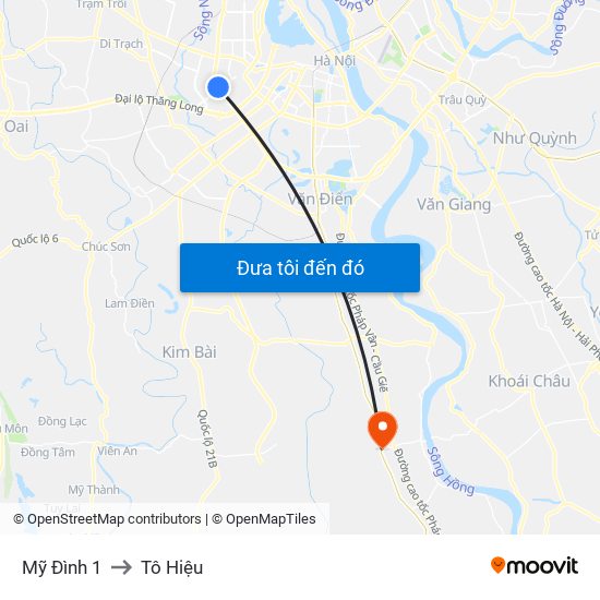 Mỹ Đình 1 to Tô Hiệu map