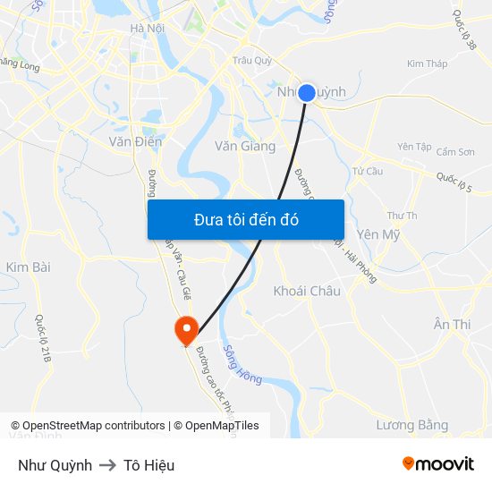 Như Quỳnh to Tô Hiệu map