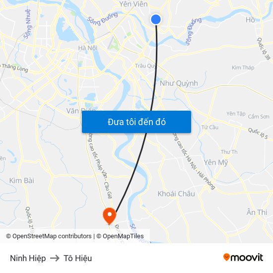 Ninh Hiệp to Tô Hiệu map