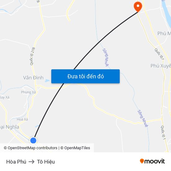 Hòa Phú to Tô Hiệu map