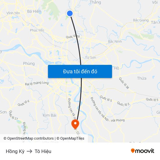 Hồng Kỳ to Tô Hiệu map