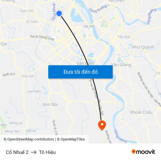 Cổ Nhuế 2 to Tô Hiệu map