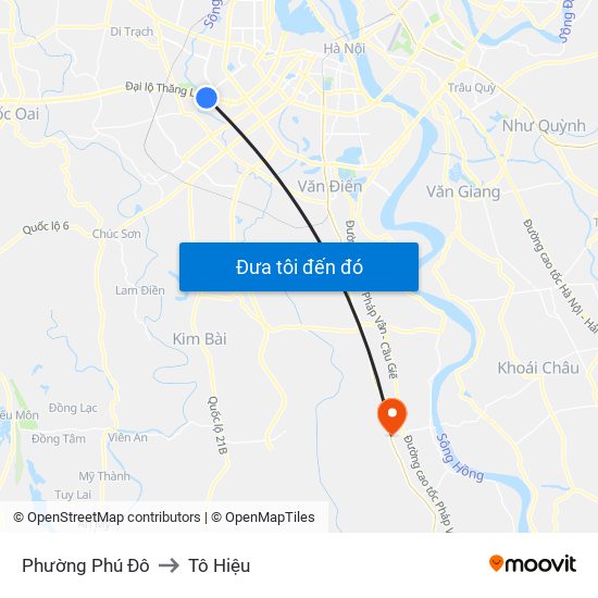 Phường Phú Đô to Tô Hiệu map