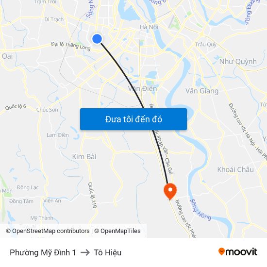 Phường Mỹ Đình 1 to Tô Hiệu map