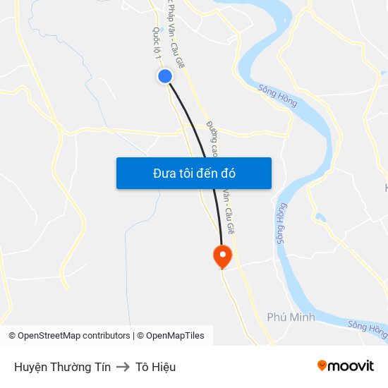 Huyện Thường Tín to Tô Hiệu map