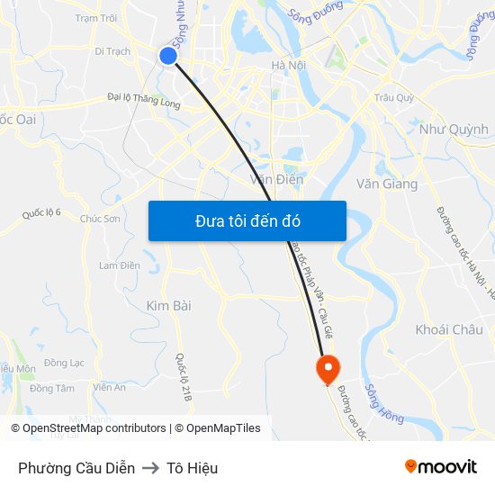 Phường Cầu Diễn to Tô Hiệu map