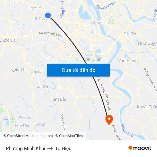 Phường Minh Khai to Tô Hiệu map