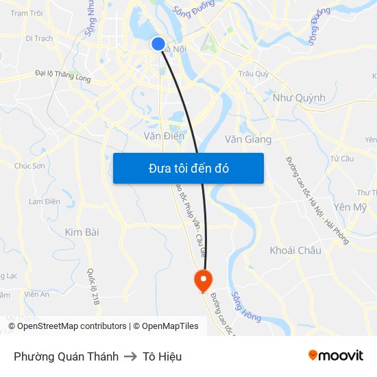 Phường Quán Thánh to Tô Hiệu map