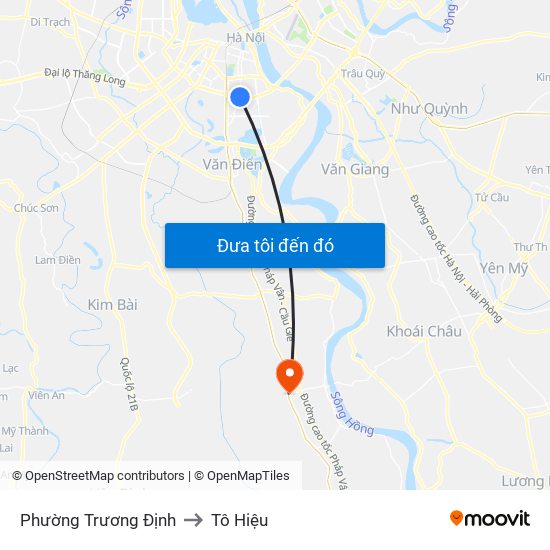 Phường Trương Định to Tô Hiệu map