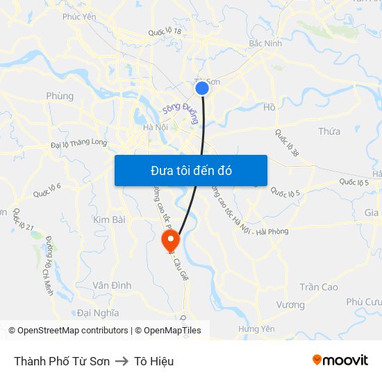 Thành Phố Từ Sơn to Tô Hiệu map