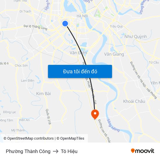 Phường Thành Công to Tô Hiệu map