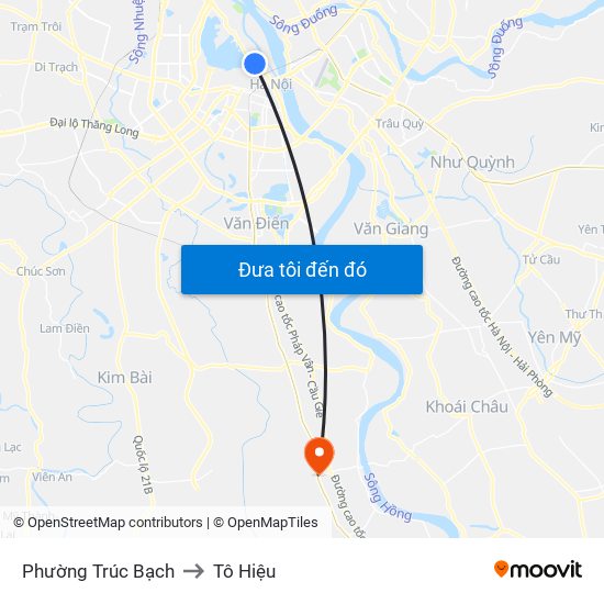 Phường Trúc Bạch to Tô Hiệu map