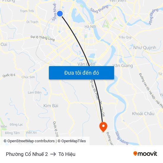 Phường Cổ Nhuế 2 to Tô Hiệu map