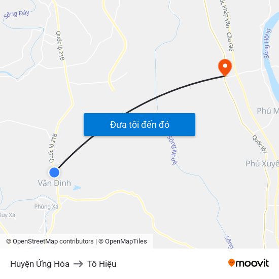 Huyện Ứng Hòa to Tô Hiệu map