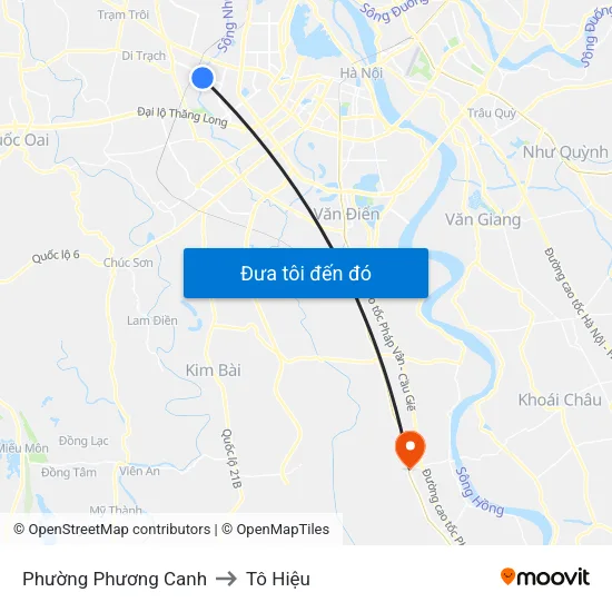 Phường Phương Canh to Tô Hiệu map