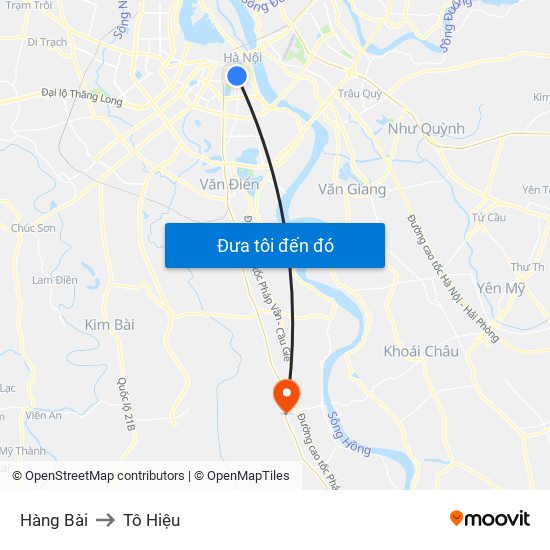 Hàng Bài to Tô Hiệu map