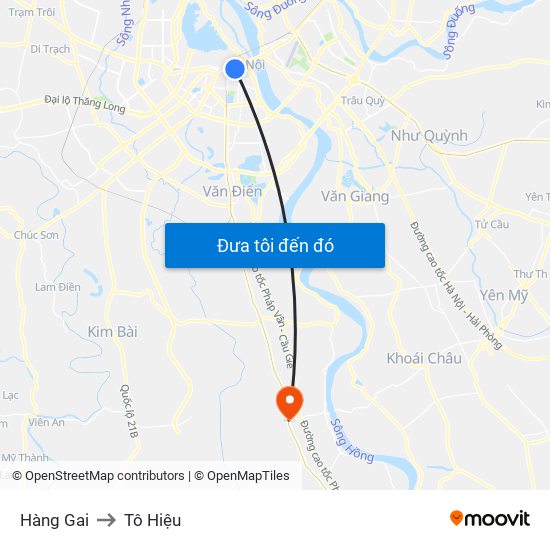 Hàng Gai to Tô Hiệu map