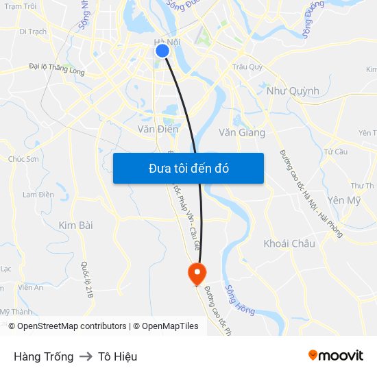 Hàng Trống to Tô Hiệu map