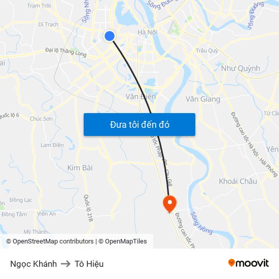 Ngọc Khánh to Tô Hiệu map